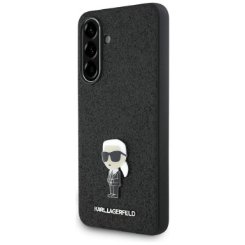 Karl Lagerfeld Fixed Glitter Ikonik Logo Metal Pin Case for Samsung Galaxy A36 - Black