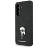 Karl Lagerfeld Fixed Glitter Ikonik Logo Metal Pin Case for Samsung Galaxy A56 - Black