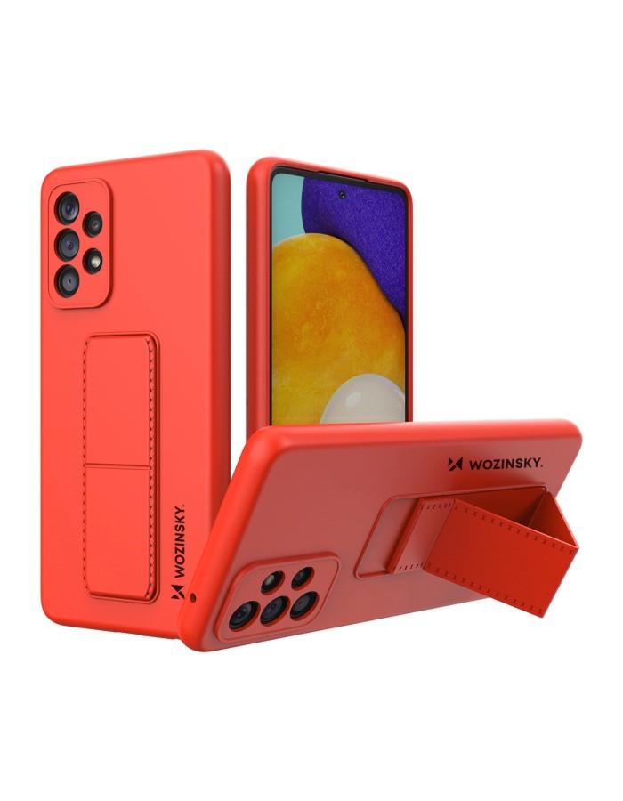 Wozinsky Kickstand Case silicone case with stand for Samsung Galaxy A73 red