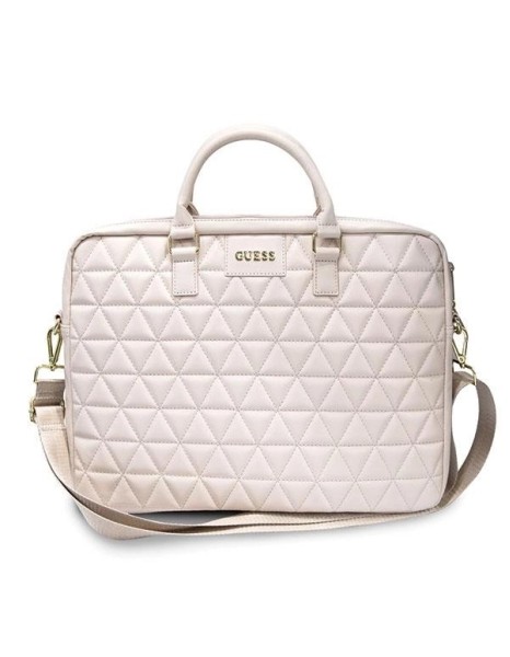 Guess Quilted bag for a 16" laptop - pink Guess Quilted bag for a 16" laptop - pink