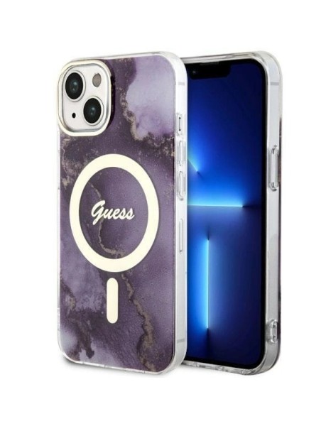 Guess GUHMP14SHTMRSU iPhone 14 6.1" purple/purple hardcase Golden Marble MagSafe Guess GUHMP14SHTMRSU iPhone 14 6.1" purple/purple hardcase Golden Marble MagSafe
