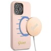 Guess GUHMP13LLSLMGLP iPhone 13 Pro / 13 6.1" light pink/light pink hardcase Silicone Script Gold Logo Magsafe Guess GUHMP13LLSLMGLP iPhone 13 Pro / 13 6.1" light pink/light pink hardcase Silicone Script Gold Logo Magsafe