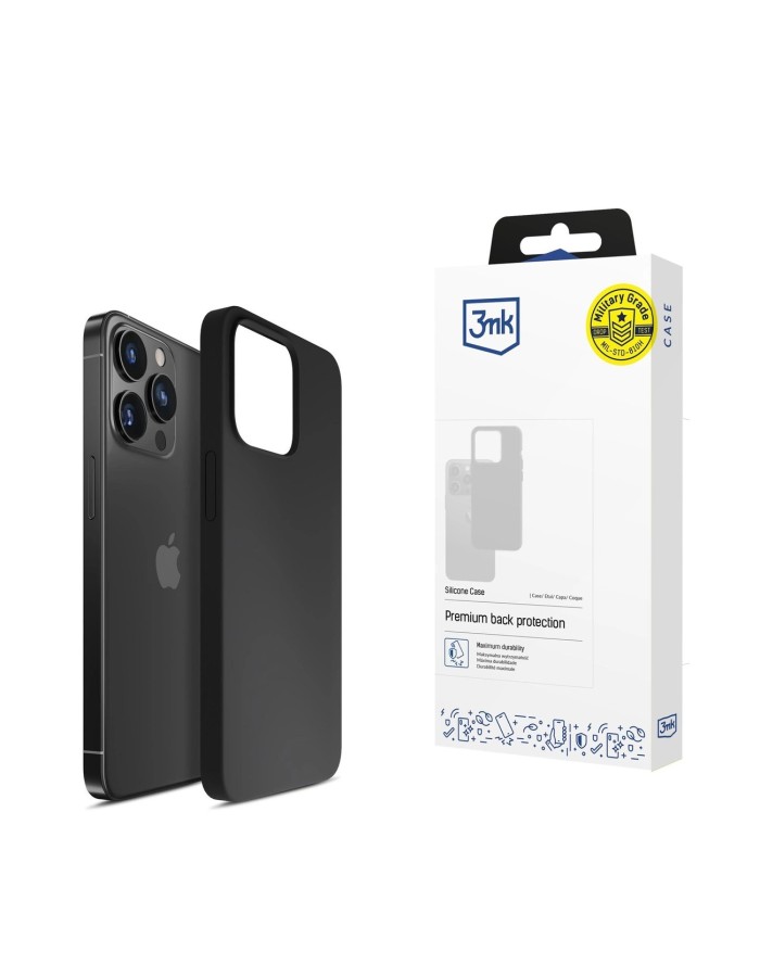 3mk Silicone Case for iPhone 16 Pro Max - Black