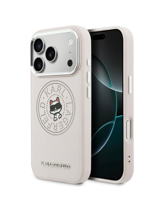 Karl Lagerfeld Point &amp;amp; Choupette Sketch MagSafe Case for iPhone 17 Pro Max - Pink