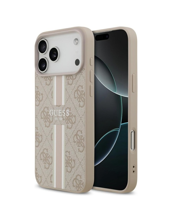 Guess 4G Printed Stripes MagSafe case for iPhone 17 Pro Max - pink Guess 4G Printed Stripes MagSafe case for iPhone 17 Pro Max - pink