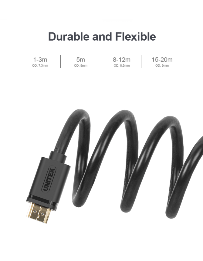 Unitek Y-C140M Premium 100% Copper HDMI Cable 5.0m Unitek Y-C140M Premium 100% Copper HDMI Cable 5.0m