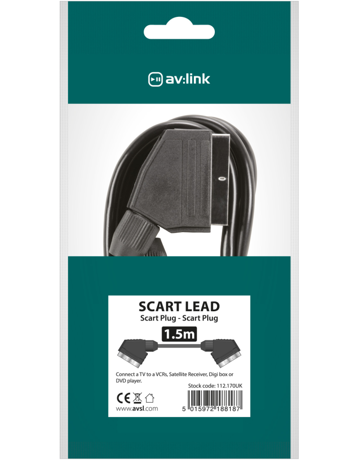AV:Link Scart to Scart Cable 1.5m 112.170UK
