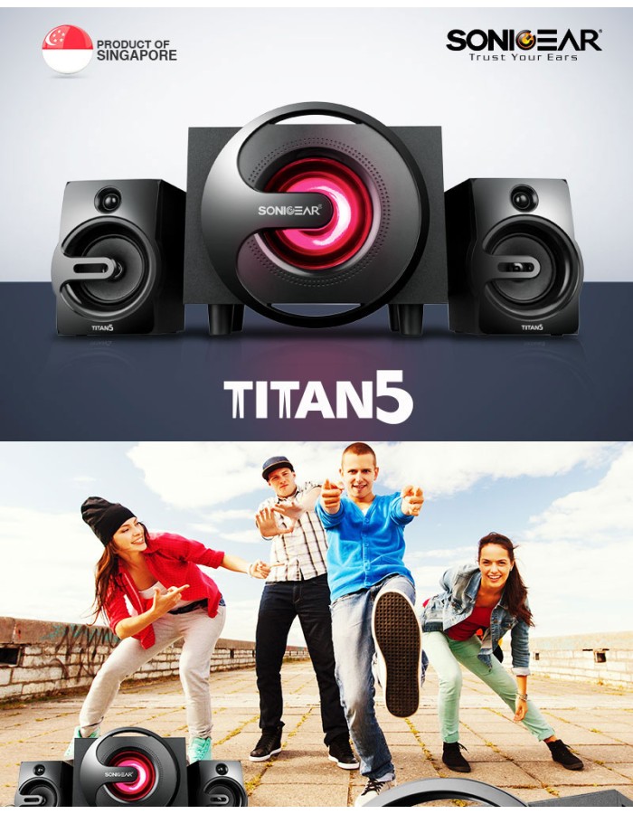 SonicGear Titan5 2.1 PC Speakers BT/USB/FM/LED 40W