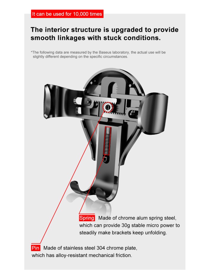 Baseus SUYL-XP0S Osculum Type Gravity Dashboard Car Mount Black