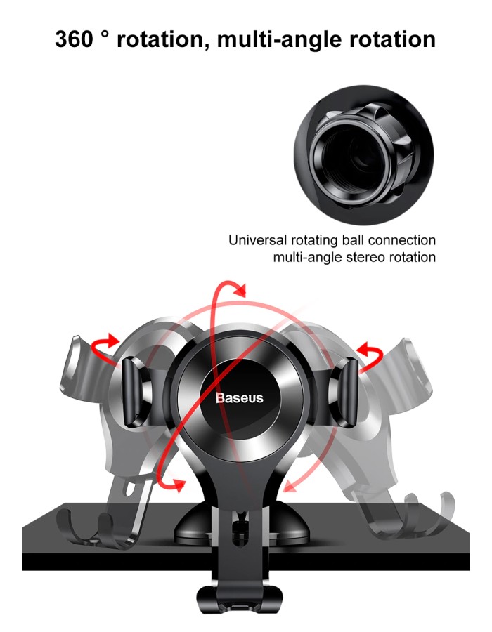 Baseus SUYL-XP0S Osculum Type Gravity Dashboard Car Mount Black