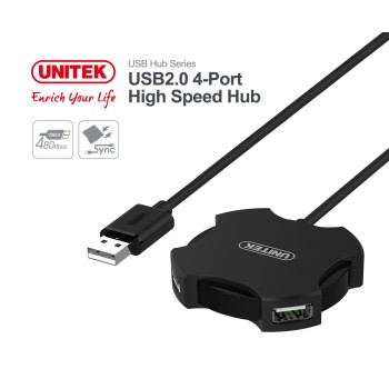 Unitek Y-2178 USB2.0 4-Port Hub with 30cm cable