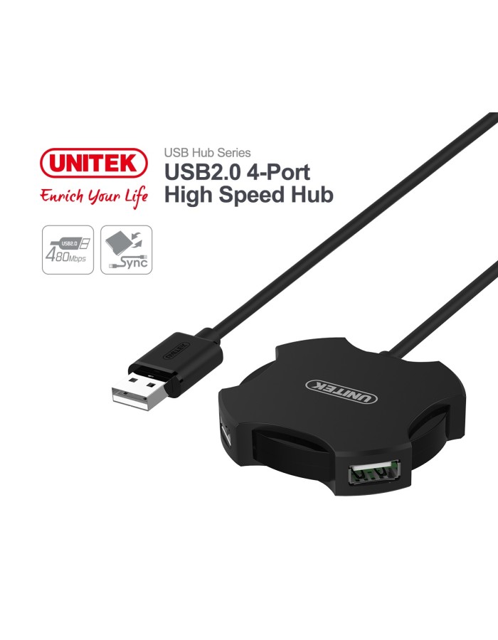 Unitek Y-2178 USB2.0 4-Port Hub with 30cm cable Unitek Y-2178 USB2.0 4-Port Hub with 30cm cable