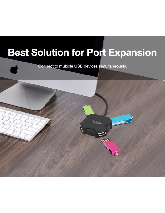 Unitek Y-2178 USB2.0 4-Port Hub with 30cm cable Unitek Y-2178 USB2.0 4-Port Hub with 30cm cable