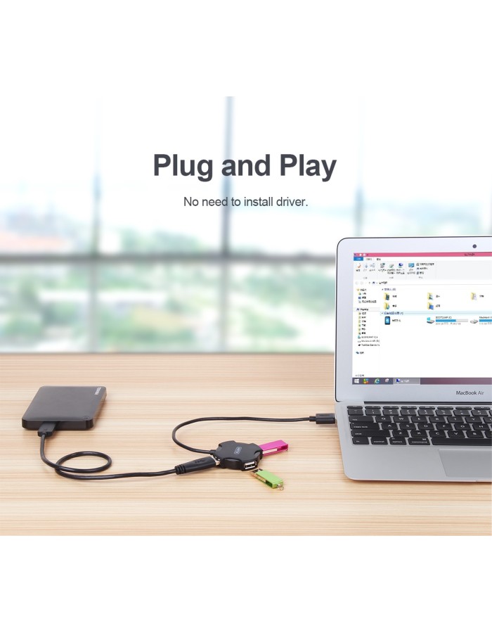 Unitek Y-2178 USB2.0 4-Port Hub with 30cm cable Unitek Y-2178 USB2.0 4-Port Hub with 30cm cable