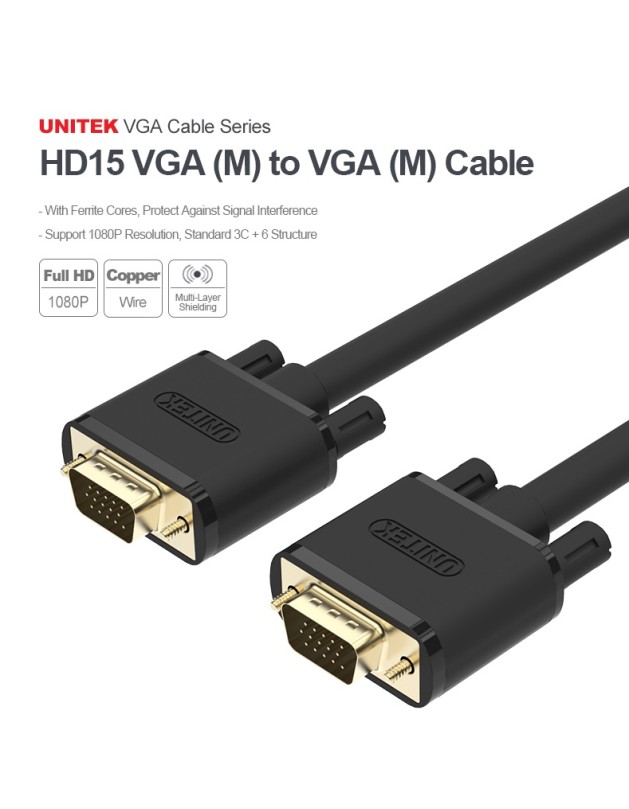 Unitek Y-C504G VGA to VGA Cable 3.0m Unitek Y-C504G VGA to VGA Cable 3.0m