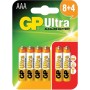 GP Ultra Alkaline Batteries AAA 8+4 656.016UK