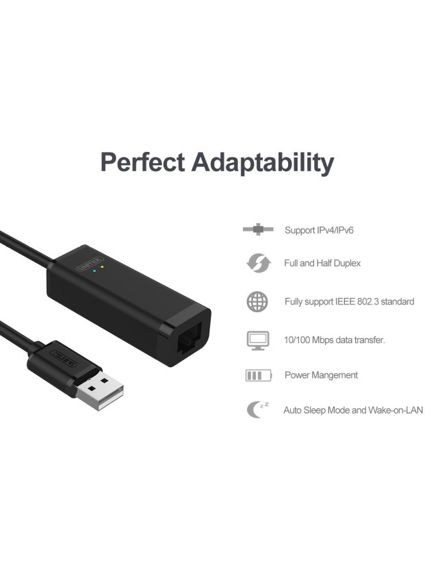 Unitek Y-1468 USB2.0 Fast Ethernet Converter Unitek Y-1468 USB2.0 Fast Ethernet Converter