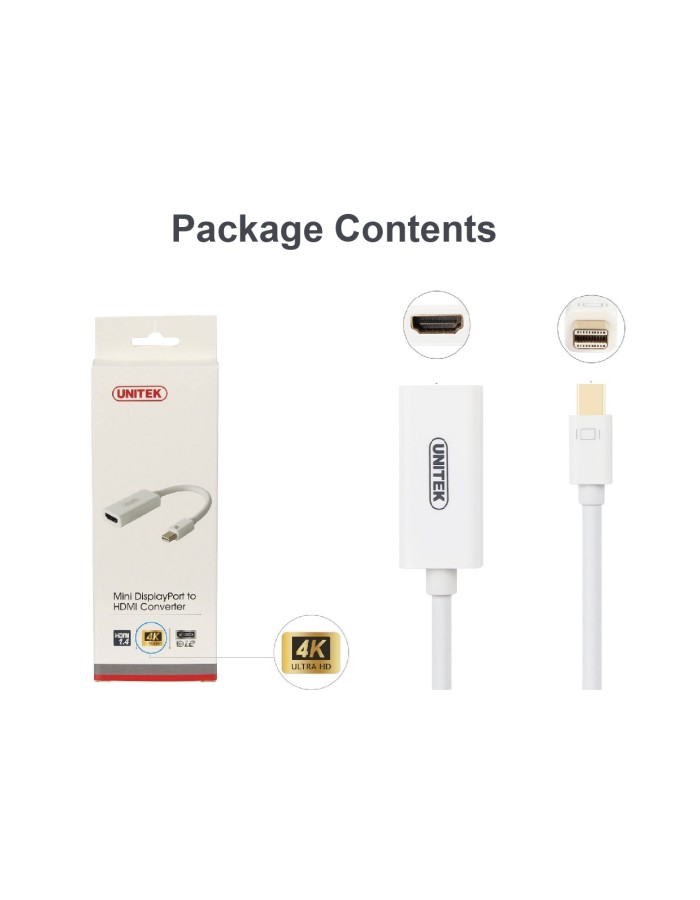 Unitek Y-6331 Mini DisplayPort to 4K HDMI Converter Unitek Y-6331 Mini DisplayPort to 4K HDMI Converter