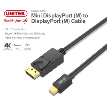 Unitek Y-C611BK Mini DisplayPort to DisplayPort 2m