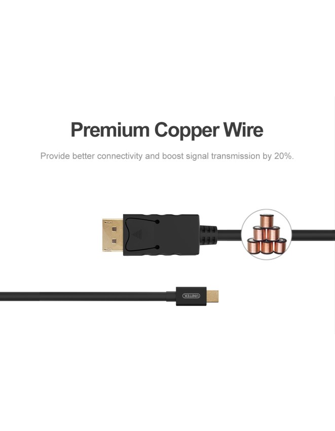 Unitek Y-C611BK Mini DisplayPort to DisplayPort 2m Unitek Y-C611BK Mini DisplayPort to DisplayPort 2m
