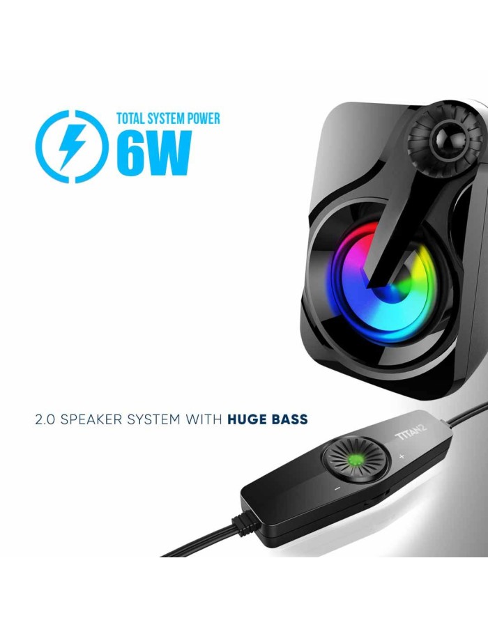 SonicGear Titan2 2.0 USB Speakers 12W 7LFX SonicGear Titan2 2.0 USB Speakers 12W 7LFX