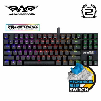 Armaggeddon MKA-5R Mechanical Gaming Keyboard with 87 Fully Programmable Blue Keys Armaggeddon MKA-5R Mechanical Gaming Keyboard with 87 Fully Programmable Blue Keys