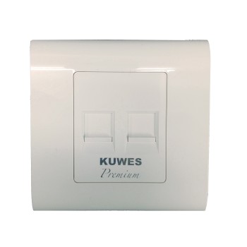 Kuwes Outlet Double Faceplate UK 86x86mm