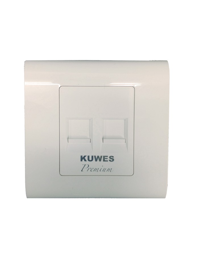 Kuwes Outlet Double Faceplate UK 86x86mm