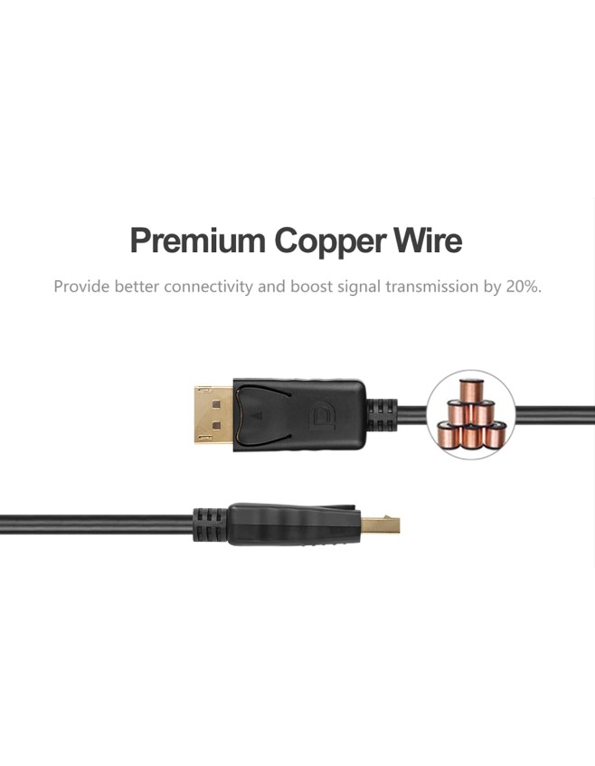 Unitek Y-C607BK DisplayPort 1.2 Cable 4K60Hz 1.5m Unitek Y-C607BK DisplayPort 1.2 Cable 4K60Hz 1.5m