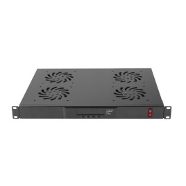 Lanberg 1U 230V Ventilation Panel LCD Display, 4 Fans & Thermostat