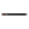 Lanberg PDU 1U 10-Way IEC 2M with IEC plug Surge