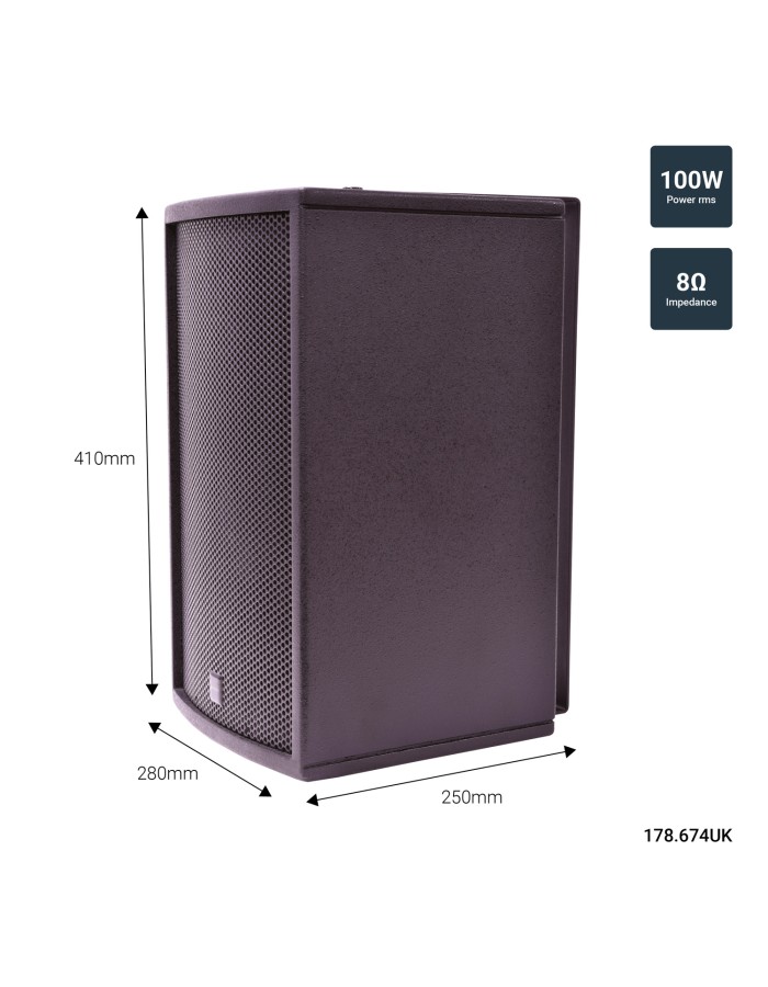 Citronic CS-810B 8'' Passive Speaker 100W Black 178.674UK