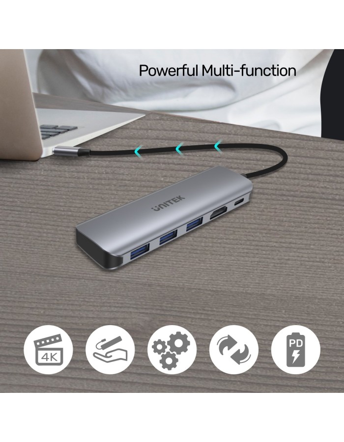 Unitek H1107E USB3.1 TypeC Hub 3Port USB3.0/HDMI/100W PD