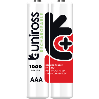 Uniross AAA 1000 Hybrio Rechargable Batteries 4Pcs Uniross AAA 1000 Hybrio Rechargable Batteries 4Pcs