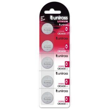 Uniross CR2450 Button Cell Lithium Battery (5pack)