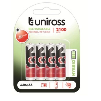 Uniross AA 2100 Hybrio Rechargable Batteries 4 Pcs Uniross AA 2100 Hybrio Rechargable Batteries 4 Pcs