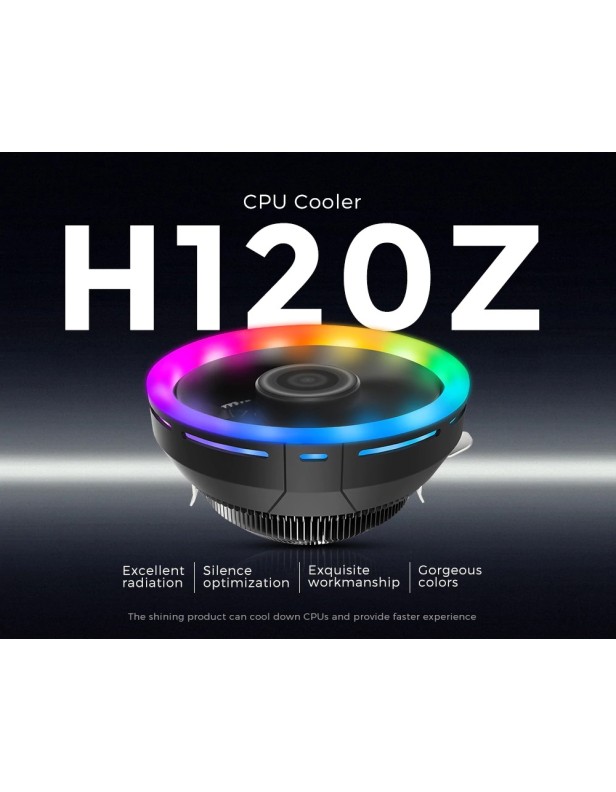 Alseye H120Z 4 PWM Pin CPU Cooler RGB Effect
