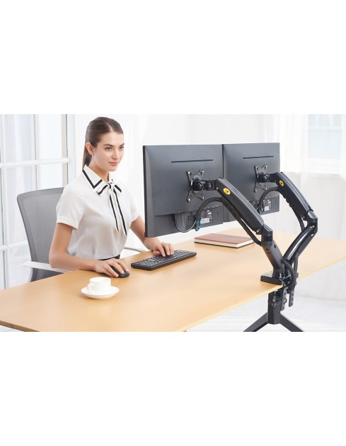 NBMounts F160 Dual Arm Gas Desk Monitor Mount (updated version) NBMounts F160 Dual Arm Gas Desk Monitor Mount (updated version)