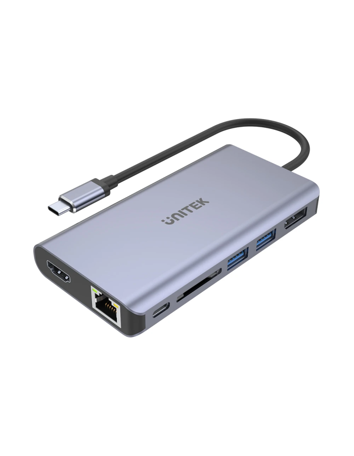 Unitek D1056A Type-C 3.1 HDMI/DP/RJ45/SD/PD100W Hub Space Grey Unitek D1056A Type-C 3.1 HDMI/DP/RJ45/SD/PD100W Hub Space Grey