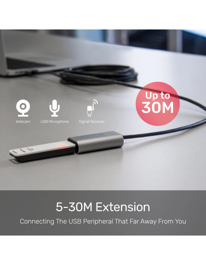 Unitek Y-274 USB2.0 USB-A Male to USB-A Female Active Extension Cable 20m