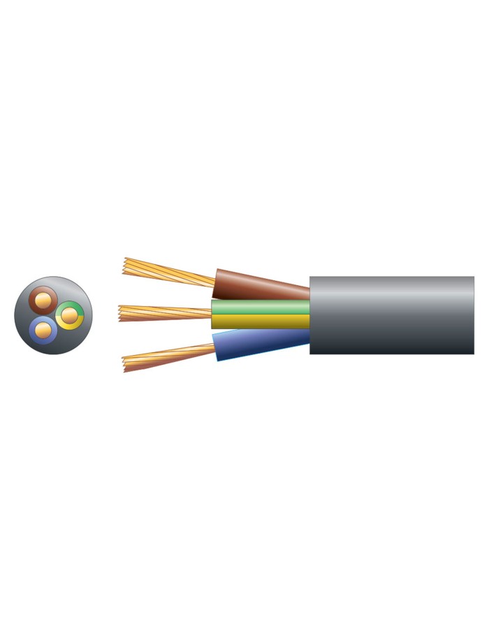 Mercury 3 Core Mains Cable 10A 1.0mm 50m 804.345UK Mercury 3 Core Mains Cable 10A 1.0mm 50m 804.345UK