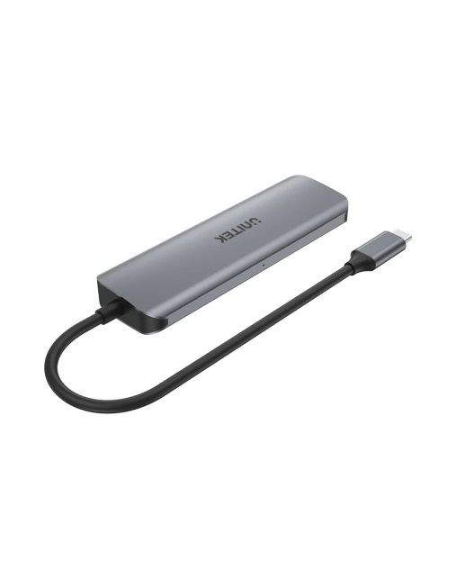 Unitek H1107C Alum Type-C Hub 3x USB3.1/SD/PD100W Hub Space Grey