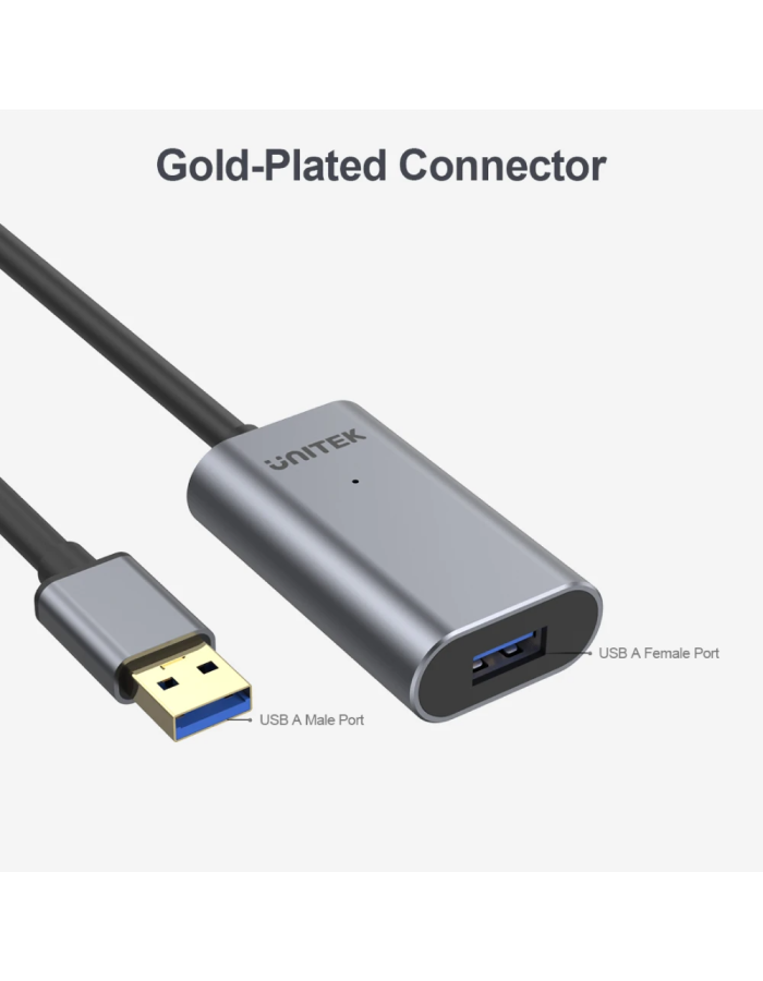 Unitek Y-3005 USB3.0 USB-A Active Aluminium Extension Cable 10m Unitek Y-3005 USB3.0 USB-A Active Aluminium Extension Cable 10m