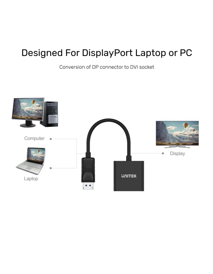 Unitek Y-5118AA DisplayPort to DVI-Female Adaptor Unitek Y-5118AA DisplayPort to DVI-Female Adaptor