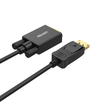 Unitek Y-5118F DisplayPort to VGA Cable 1.8m Black/Gold Plated Unitek Y-5118F DisplayPort to VGA Cable 1.8m Black/Gold Plated