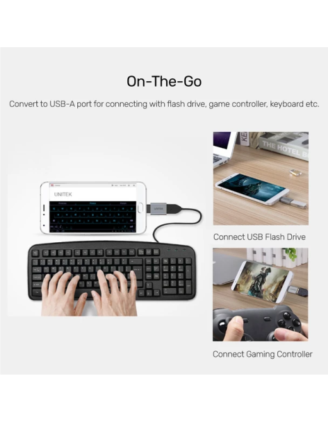 Unitek USB-A Female to USB-C Male 5Gbps Adaptor Grey Y-A025CGY