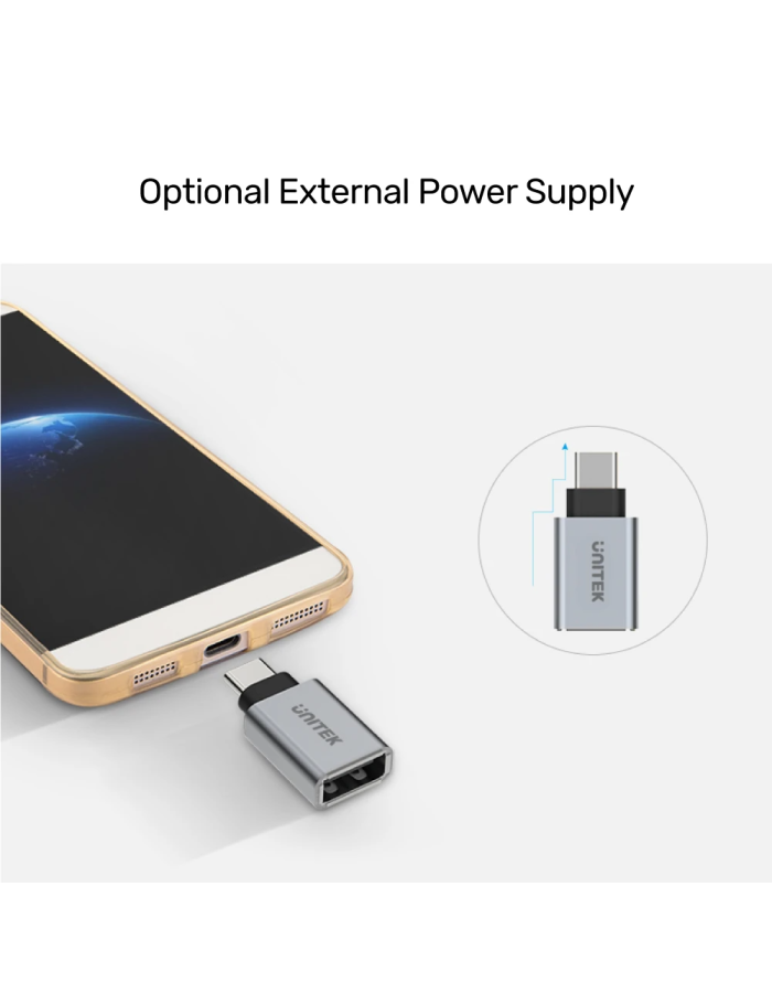 Unitek USB-A Female to USB-C Male 5Gbps Adaptor Grey Y-A025CGY