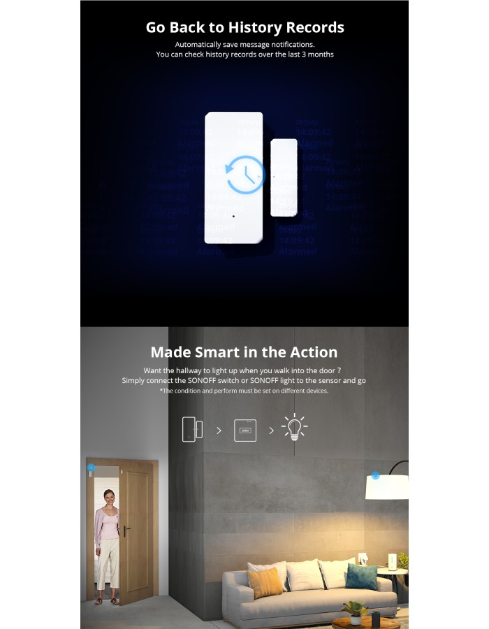 Sonoff DW2 RF Door & Window Alarm Sensor Sonoff DW2 RF Door & Window Alarm Sensor