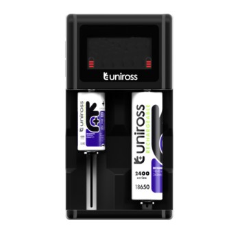 Uniross UCX006 Smart Charger for NiMH and Lithium Batteries (USB & 12V Powered) with LED Display