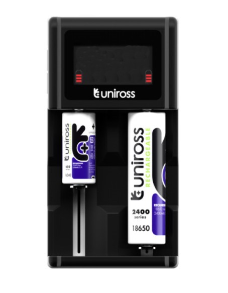 Uniross UCX006 Smart Charger for NiMH and Lithium Batteries (USB & 12V Powered) with LED Display